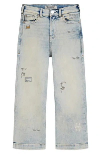 Scotch & Soda Kids' X Basquiat The Deep Loose Jeans In Blue