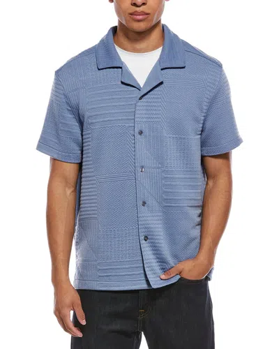 Scotch & Soda Knit Camp Shirt In Blue