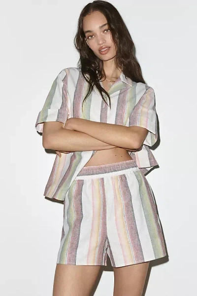 Scotch & Soda Linen Cotton Shorts In Multi