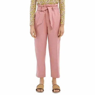 Scotch & Soda Linen Paperbag Waist Pants In Petal Pink