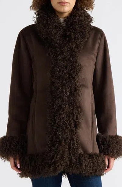 Scotch & Soda Liv Faux Fur & Faux Shearling Jacket In Multi