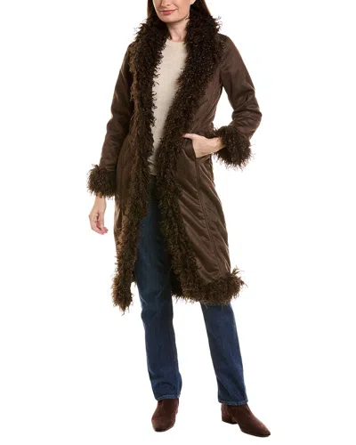 Scotch & Soda Livia Mongolian Jacket In Brown