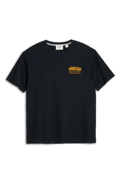 Scotch & Soda Logo Cotton Graphic T-shirt In Gray