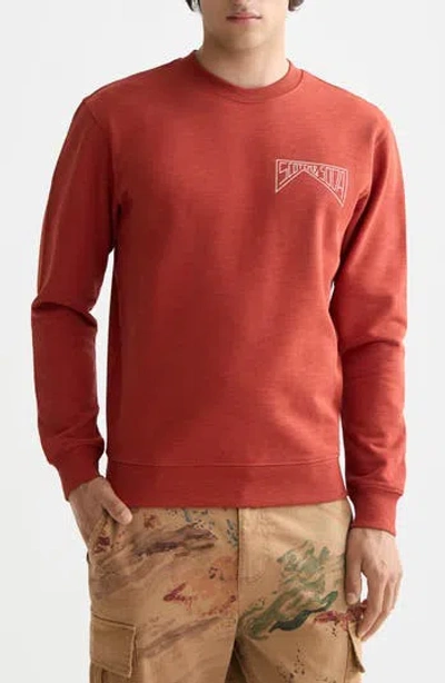 Scotch & Soda Logo Graphic Crewneck Sweatshirt In Red