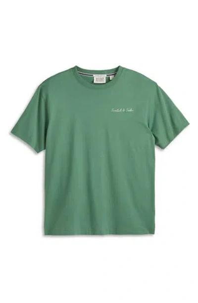 Scotch & Soda Logo Graphic T-shirt In Green