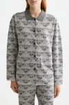 Scotch & Soda Logo Jacquard Sweater Jacket In Gray