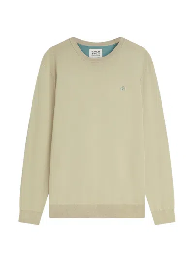Scotch & Soda Logo-embroidered Crew-neck Sweater In Multi