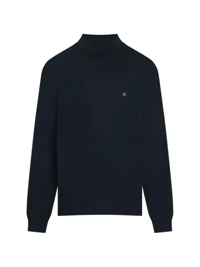 Scotch & Soda Logo-embroidered Roll-neck Sweater In Multi