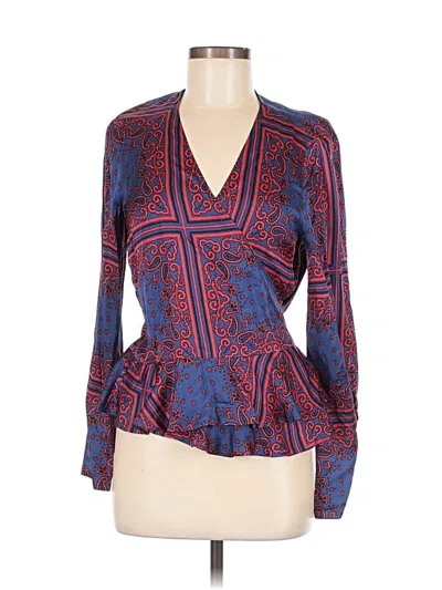 Pre-owned Scotch & Soda Long Sleeve Blouse In Blue