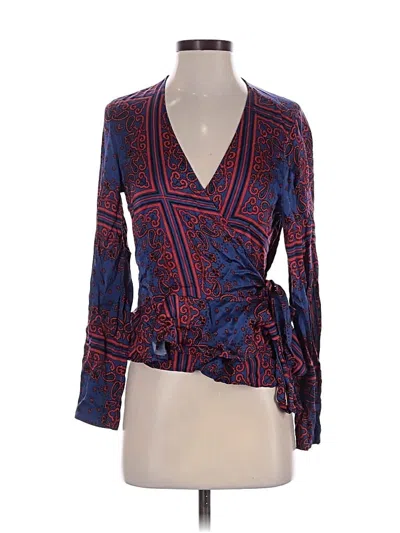 Pre-owned Scotch & Soda Long Sleeve Blouse In Blue