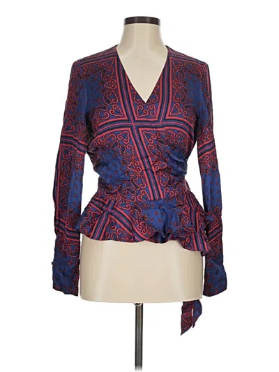 Pre-owned Scotch & Soda Long Sleeve Blouse In Blue