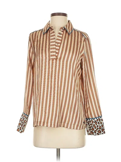 Pre-owned Scotch & Soda Long Sleeve Blouse In Brown