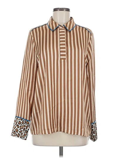 Pre-owned Scotch & Soda Long Sleeve Blouse In Brown