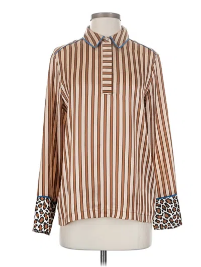 Pre-owned Scotch & Soda Long Sleeve Blouse In Brown