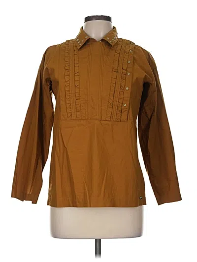 Pre-owned Scotch & Soda Long Sleeve Blouse In Brown