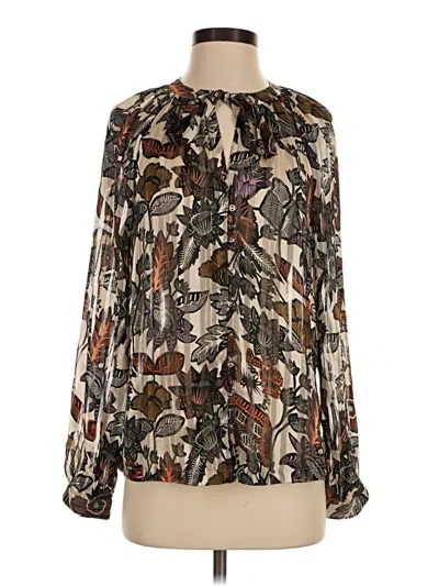 Pre-owned Scotch & Soda Long Sleeve Blouse In Brown