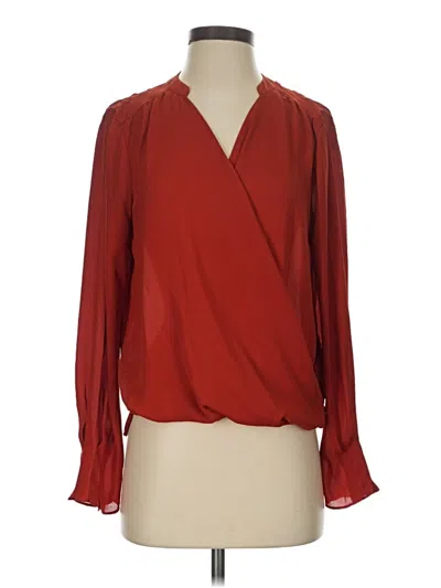 Pre-owned Scotch & Soda Long Sleeve Blouse In Burgundy