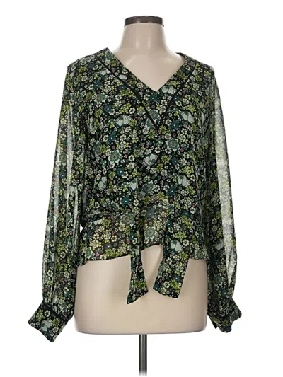 Pre-owned Scotch & Soda Long Sleeve Blouse In Green