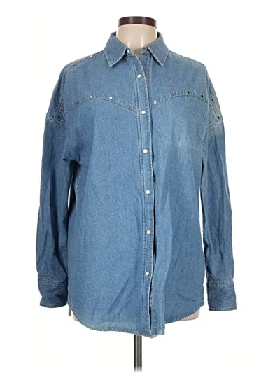 Pre-owned Scotch & Soda Long Sleeve Button Down Shirt In Blue