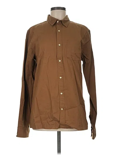 Pre-owned Scotch & Soda Long Sleeve Button Down Shirt In Brown