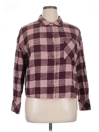 Pre-owned Scotch & Soda Long Sleeve Button Down Shirt In Burgundy