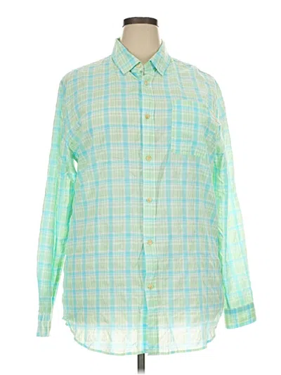 Scotch & Soda Long Sleeve Button Down Shirt In Green
