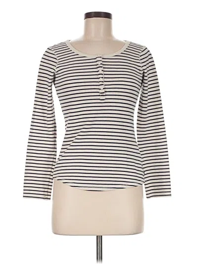 Pre-owned Scotch & Soda Long Sleeve Henley Shirt In Ivory