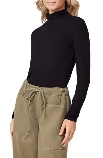 Scotch & Soda Long Sleeve Mock Neck Top In Black