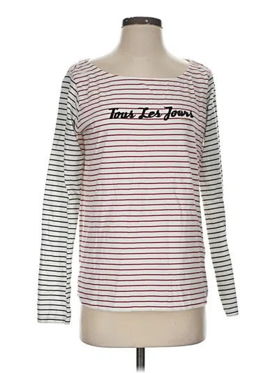 Pre-owned Scotch & Soda Long Sleeve Top Burgundy Boatneck Tops