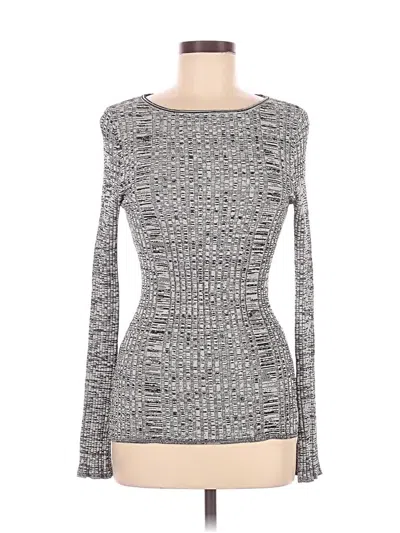 Pre-owned Scotch & Soda Long Sleeve Top Gray Boatneck Tops