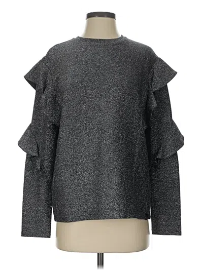 Pre-owned Scotch & Soda Long Sleeve Top Gray Ruffles Neckline Tops
