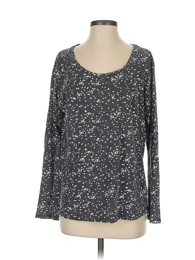 Pre-owned Scotch & Soda Long Sleeve Top Gray Stars Pattern Scoop Neck Tops