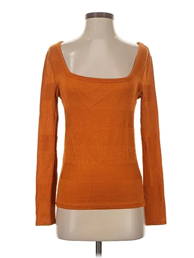 Pre-owned Scotch & Soda Long Sleeve Top Orange Square Neckline Tops