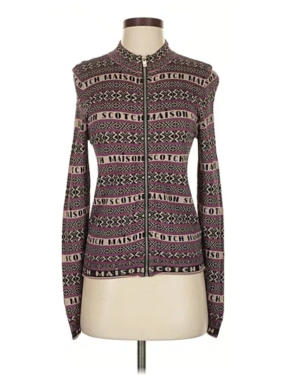 Pre-owned Scotch & Soda Long Sleeve Top Purple Keyhole Neckline Tops