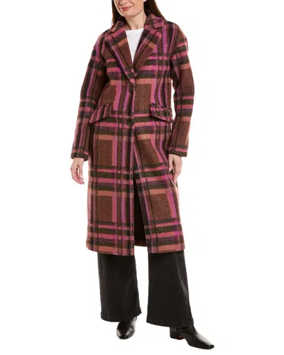 Scotch & Soda Longline Coat In Multi