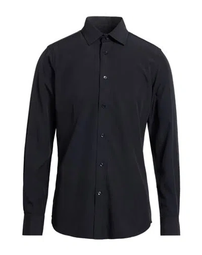 Scotch & Soda Man Shirt Black Size 17 ½ Polyester, Elastane