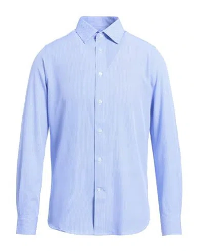 Scotch & Soda Man Shirt Blue Size 17 ½ Polyester, Elastane