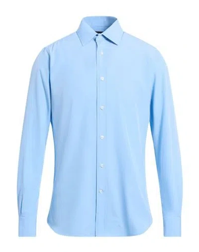 Scotch & Soda Man Shirt Light Blue Size 17 ½ Polyester, Elastane