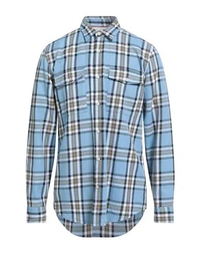 Scotch & Soda Man Shirt Light Blue Size L Cotton