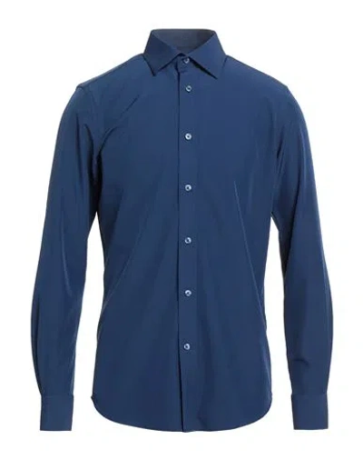 Scotch & Soda Man Shirt Midnight Blue Size 16 ½ Polyester, Elastane