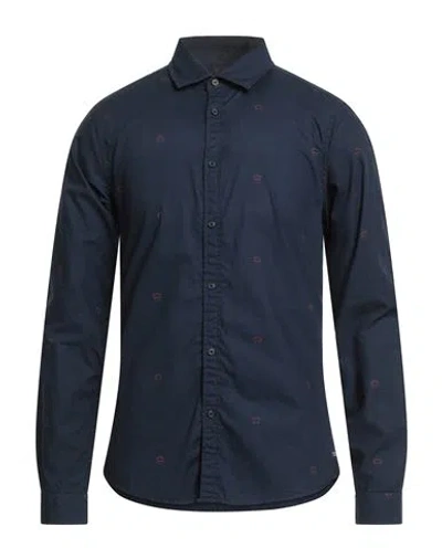 Scotch & Soda Man Shirt Midnight Blue Size M Cotton