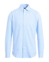 Scotch & Soda Man Shirt Light Blue Size 17 ½ Polyester, Elastane In Blue
