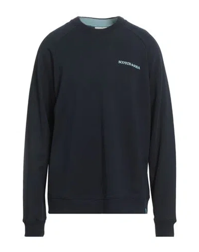 Scotch & Soda Man Sweatshirt Midnight Blue Size S Organic Cotton In Black