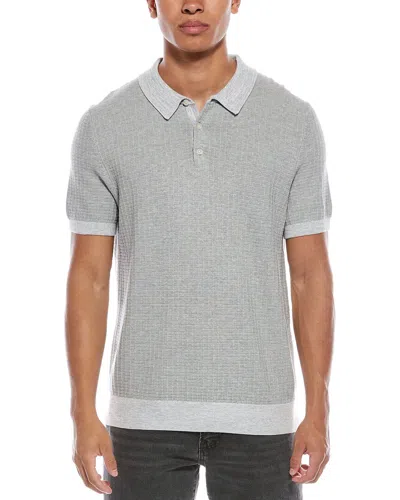 Scotch & Soda Marled Rib Sweater Polo Shirt In Gray