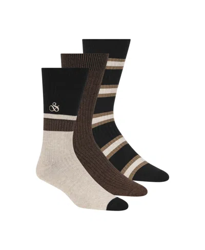 SCOTCH & SODA MEN'S 3-PACK RIBBED CREW DRESS SOCKS