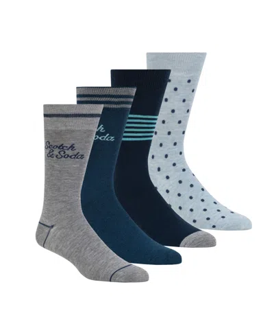 Scotch & Soda Men's 4-pack Patterned Dress Socks In Yellow