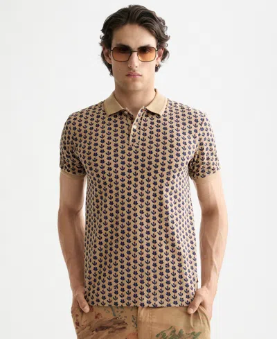 Scotch & Soda Men's All Over Print Polo Shirt In Neutral