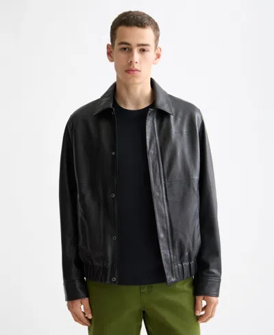 Scotch & Soda Men's Boxy Long Sleeve Jacket In Black