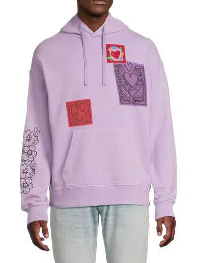 Scotch & Soda Men's Burton Morris Graphic Hoodie In Purple