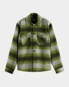 Scotch & Soda Men's Check Wool-blend Overshirt In Green